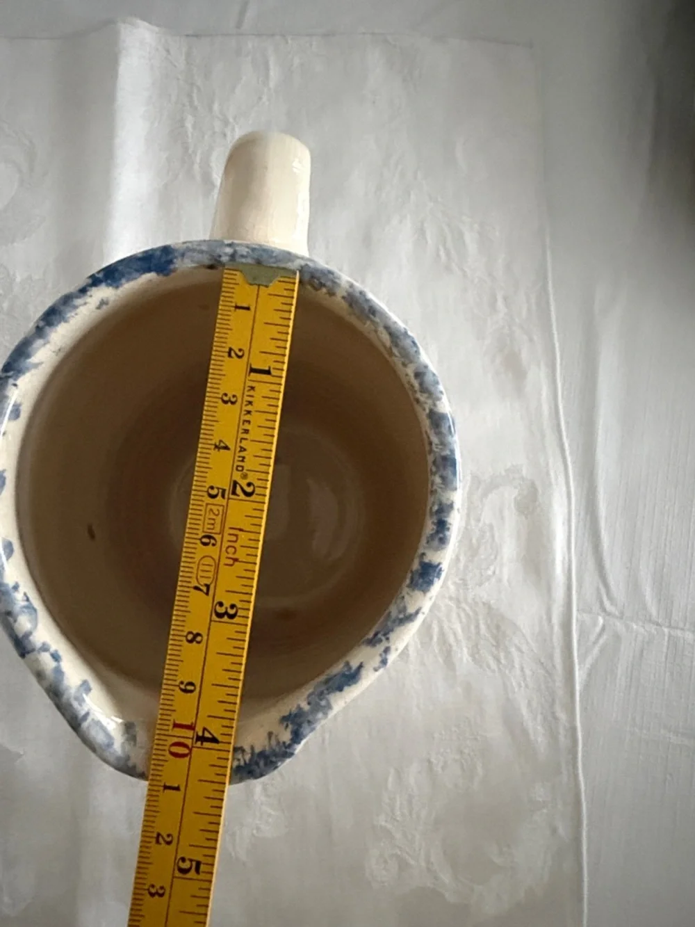 Cow Creek Pottery Pitcher, Hand-Made & Painted Bluebonnets, Vintage, 6.5” x 4.5” - Picture 9 of 10